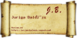 Juriga Balázs névjegykártya
